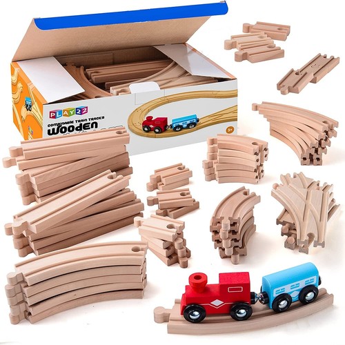 52pcs wooden train - , pack